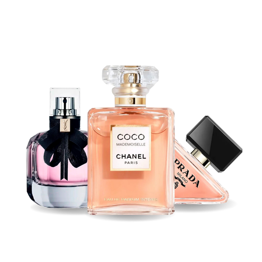 Pacchetto promozionale di 3 profumi Prada PARADOXE, COCO MADEMOISELLE e MON PARIS 100ml.
